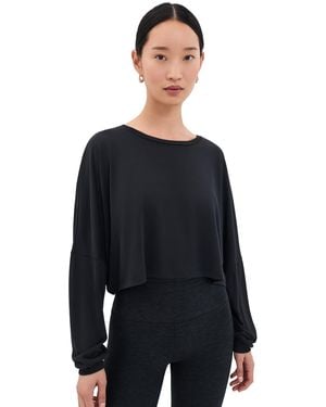 Beyond Yoga Studio Luxe Cropped Long Sleeve Tee - Black