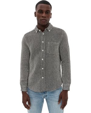 Portuguese Flannel Agora Knit Button Down - Black