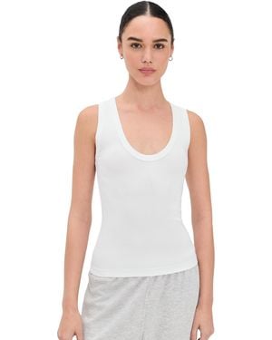 PERFECTWHITETEE Jordan U Neck Ribbed Tank - White