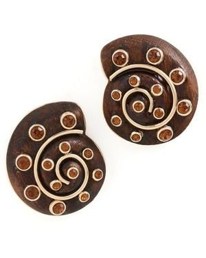 BaubleBar High Tide Shell Statement Earrings - Brown