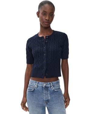 FAVORITE DAUGHTER The Cafe Cable Cardigan - Blue