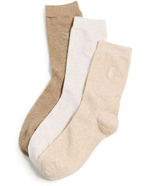 Polo Ralph Lauren Classic Flat Knit Socks 3 Pack - White