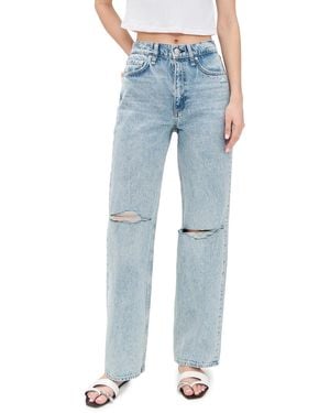 Rag & Bone Shea High-Rise Relaxed Straight Full Length Jeans - Blue