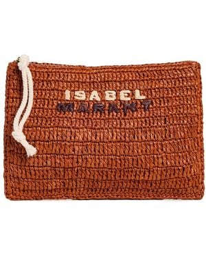 ポーチ Isabel Marant Pochette Praia In Rafia Isabel Marant Praia Rafia Pouch in Red | Lyst