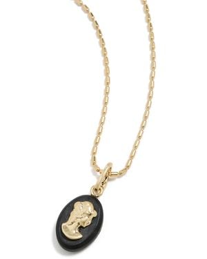 Clare V. Barrel Chain Necklace With Charm - Black
