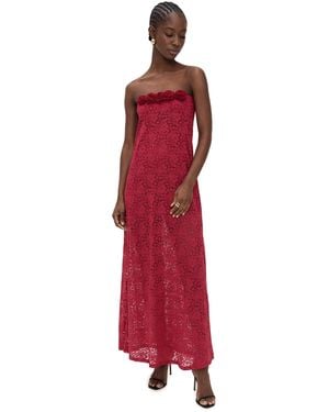 Runaway the Label Jessica Floral Detail Maxi Dress - Red