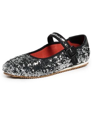 Stella McCartney S-Wave Sport Sequins Flats - Black