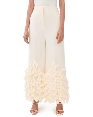 A.W.A.K.E. MODE A. W.A. K.E. Mode Rectangle Fringe Culottes - Natural