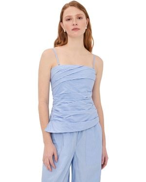 Jonathan Simkhai Emerson Ruched Bustier Top - Blue