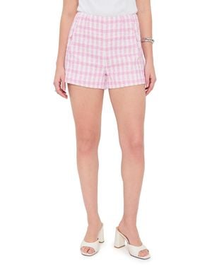 Endless Rose Tweed Buttoned Shorts - Pink
