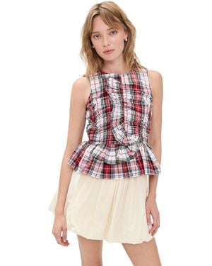 Hunter Bell Doering Peplum Top - Red