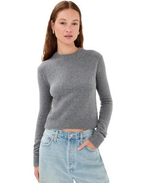 The Elder Statesman Simple Cashmere Crew Sweater - Gray