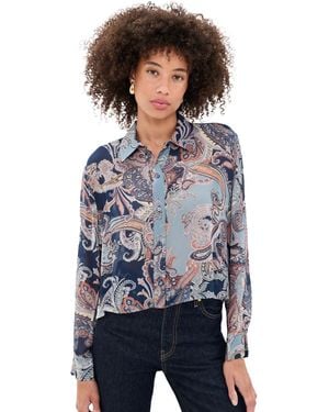 L'Agence Cosette High Low Button Down Shirt - Black