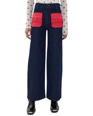 The Tiny Big Sister Bicolor Denim Jeans - Blue