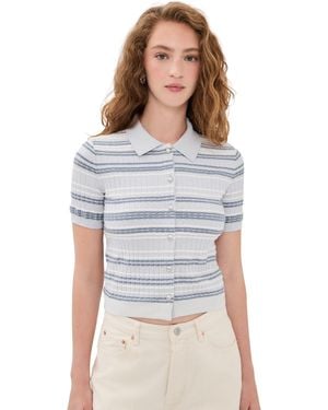 Rag & Bone Karina Stripe Cardigan - White