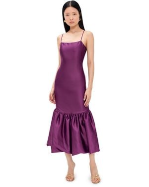 Caroline Constas Sydney Ruffle Hem Gown - Purple