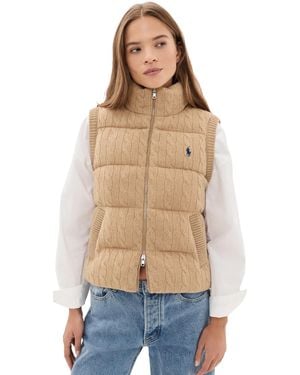 Polo Ralph Lauren Cable Knit Puffer Vest - Blue