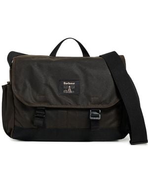 Barbour Field Wax Messenger Bag - Black
