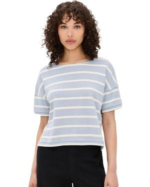 La Ligne Short Sleeve Breton Tee - White