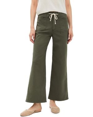 PAIGE Ari Waistband Tie And Stitch Thru Utility Pockets Pants - Green