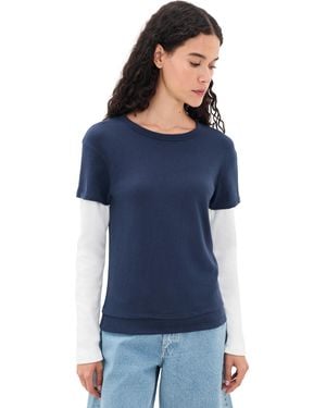 EB DENIM Rory Layered Long Sleeve Tee - Blue