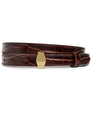 Veronica Beard Croc Embossed Dash Belt - Brown