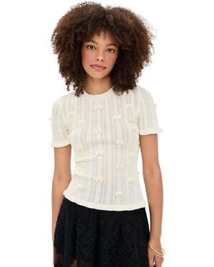 Sea Alberta Pearl Short Sleeve Knit Top - White