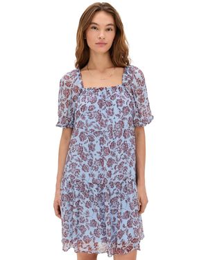 Madewell Puff- Sleeve Mini Dress - Purple
