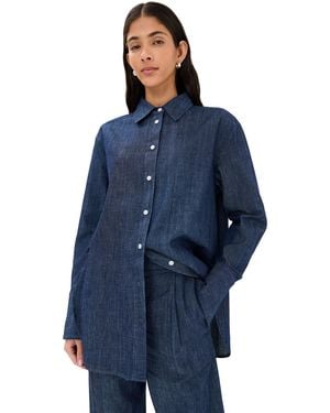 Another Tomorrow Chambray Shirt - Blue