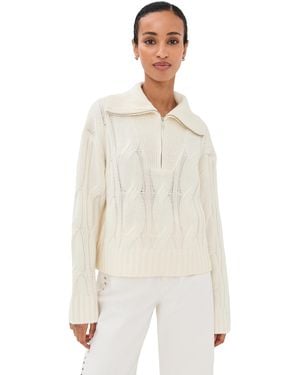 SABLYN Esme Half Zip Cable Sweater - White