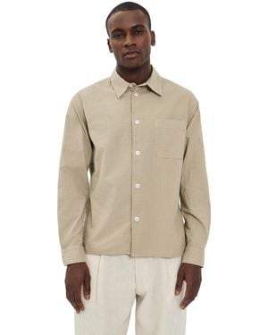FRAME Textured Long Sleeve Shirt - Natural