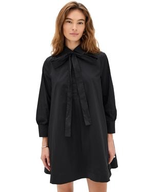 English Factory Bow Shirt Dress - Black