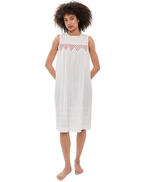Damson Madder Ambrose Midi Night Dress - White