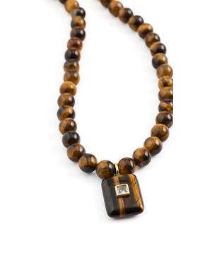 Shashi Tiger's Eye Pendant Necklace - Multicolour