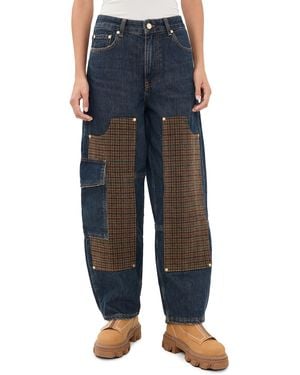 Ganni Slub Mix Denim Audri Jeans - Blue