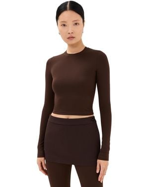 Wardrobe NYC Closet. Nyc Opaque Long Sleeve Tee - Brown