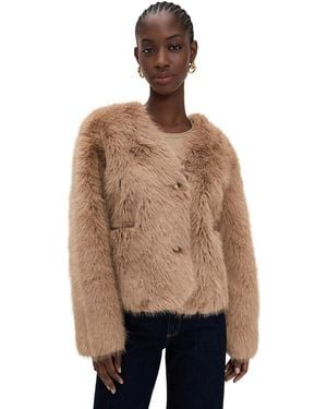 Essentiel Antwerp Faux Fur Jacket - Natural