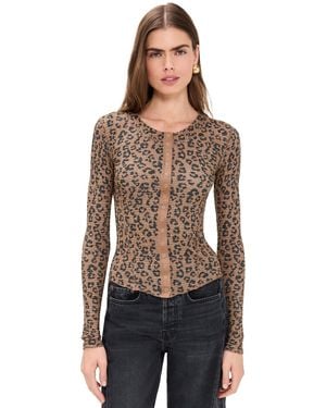 Free People Going Places Printed Cardigan - Black