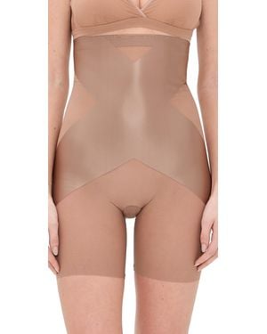 Spanx High-Waisted Booty-Lifting X Midthigh Shorts - Natural