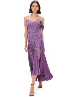 AMUR Reese Cascade Lace Gown - Purple
