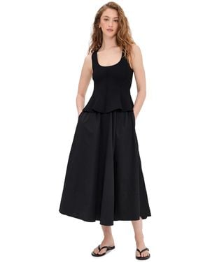 La Ligne Peplum Combo Dress - Black