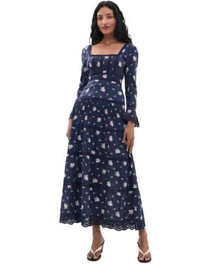 LoveShackFancy Ivelle Dress - Blue