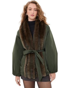 Avec Les Filles Balloon Belted Puffer Jacket - Black