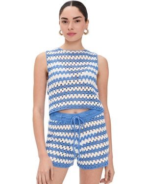 MINKPINK Cally Crochet Crop Top - Blue