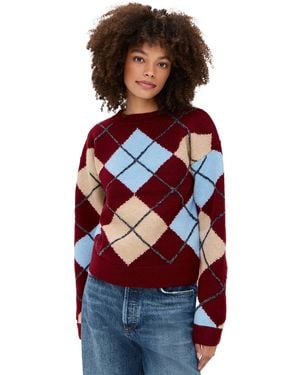 English Factory Argyle Sweater - Red