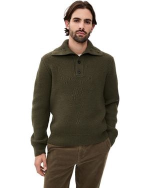 Vince Honeycomb Mock Neck Sweater - Green
