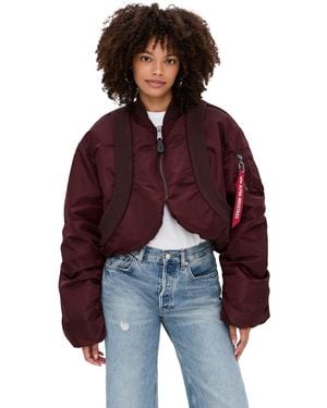 Alpha Industries Ma-1 Knit Rib Flight Jacket - Red