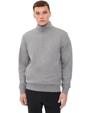 Ralph Lauren Quilted Double Knit Quarter Zip Pullover - Gray