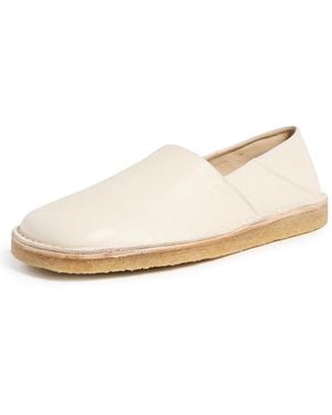 Lemaire Square Slip On Flats - White