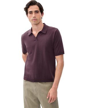 Norse Projects Anholt Cotton Paper Polo Top - Purple